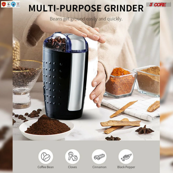 Coffee Grinder 5 Ounce Electric Large Portable Compact 150W Spice Grinder with Stainless Blade Grinder - Image 11