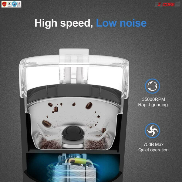 Coffee Grinder 5 Ounce Electric Large Portable Compact 150W Spice Grinder with Stainless Blade Grinder - Image 6