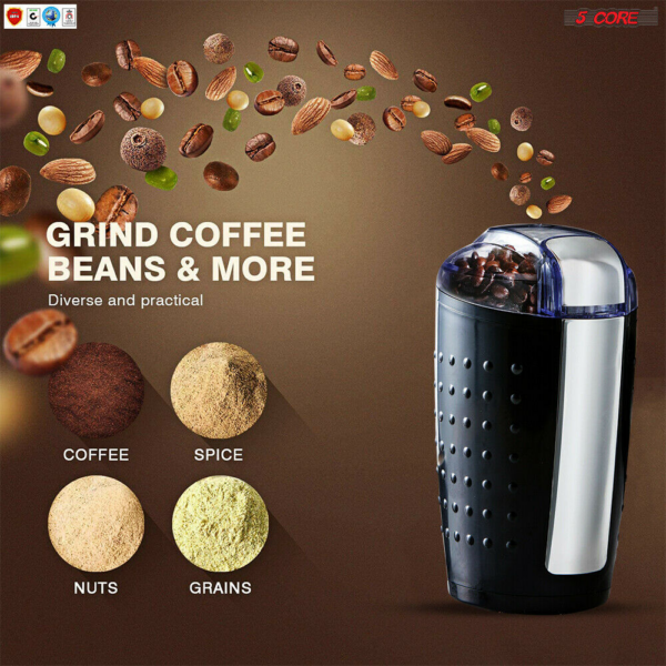 Coffee Grinder 5 Ounce Electric Large Portable Compact 150W Spice Grinder with Stainless Blade Grinder - Image 12