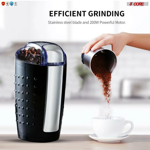 Coffee Grinder 5 Ounce Electric Large Portable Compact 150W Spice Grinder with Stainless Blade Grinder - Image 13