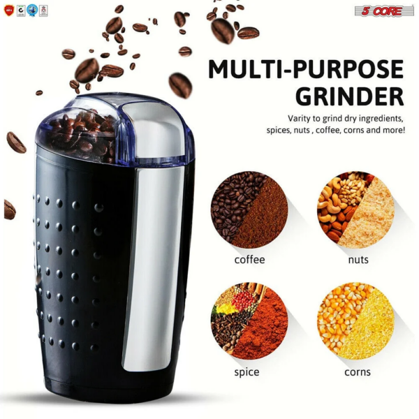 Coffee Grinder 5 Ounce Electric Large Portable Compact 150W Spice Grinder with Stainless Blade Grinder - Image 4