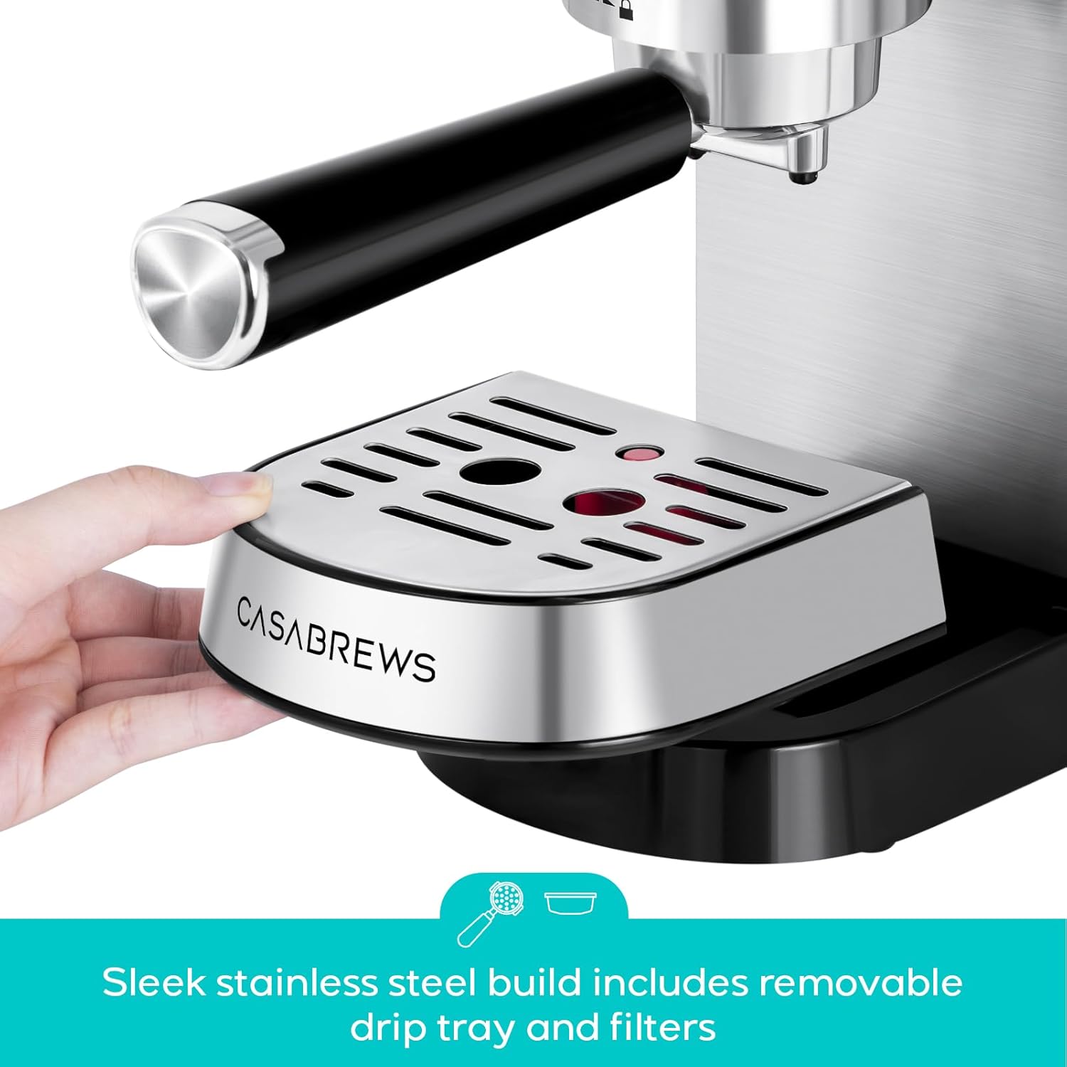 CASABREWS Espresso Machine 20 Bar, Compact Espresso Maker with Steam Milk Frother