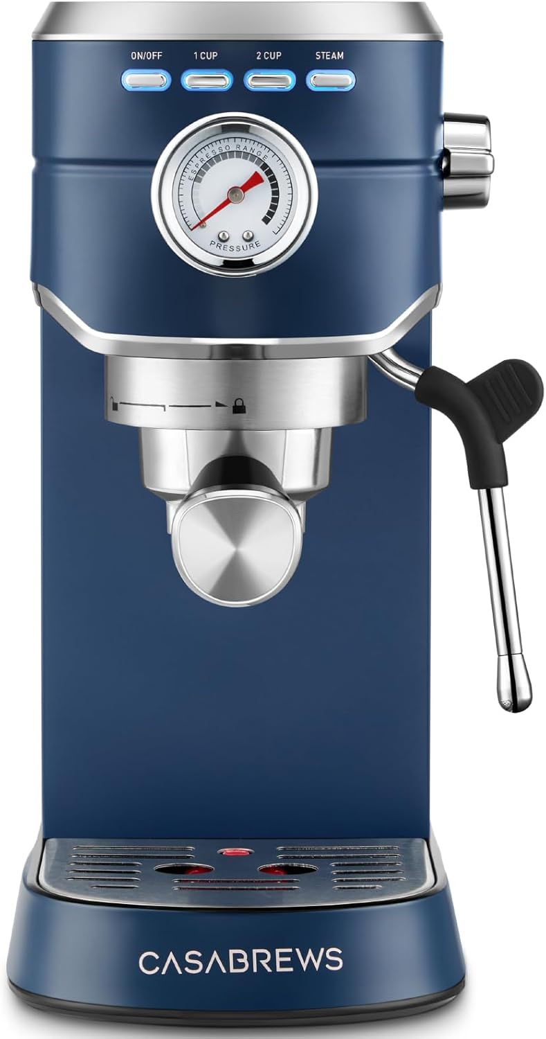 CASABREWS Espresso Machine 20 Bar, Compact Espresso Maker with Steam Milk Frother