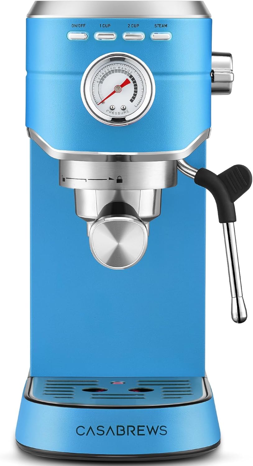 CASABREWS Espresso Machine 20 Bar, Compact Espresso Maker with Steam Milk Frother
