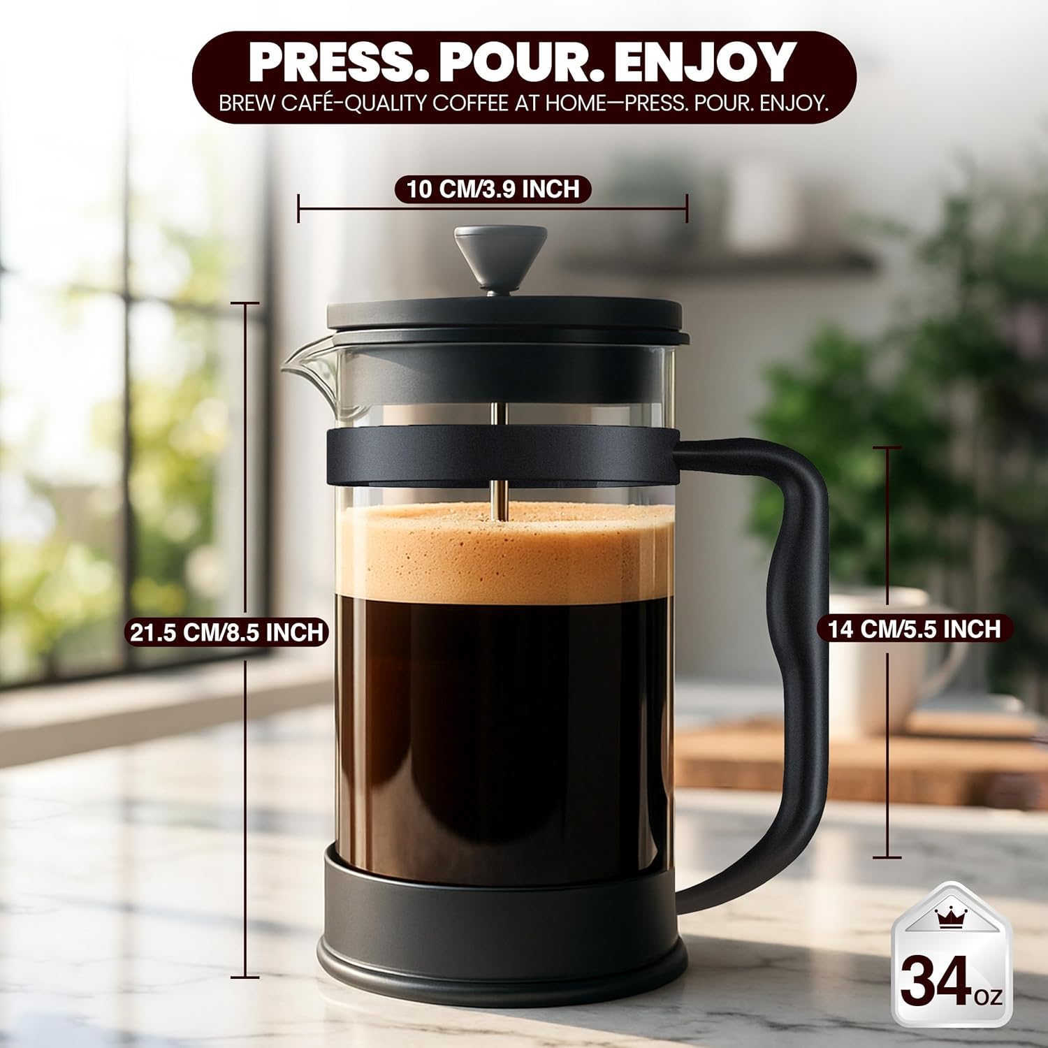 Utopia Kitchen 34-Ounce French Press Coffee Maker