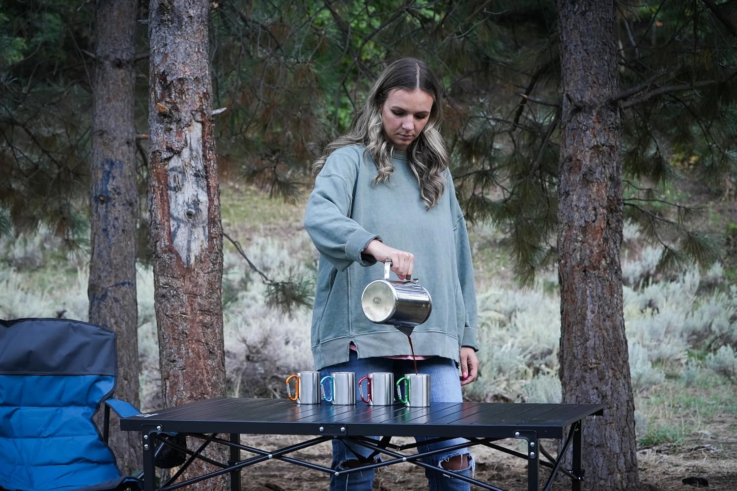 Alpine Mountain Gear 9-Cup Coffee Percolator Set with 4 Mugs