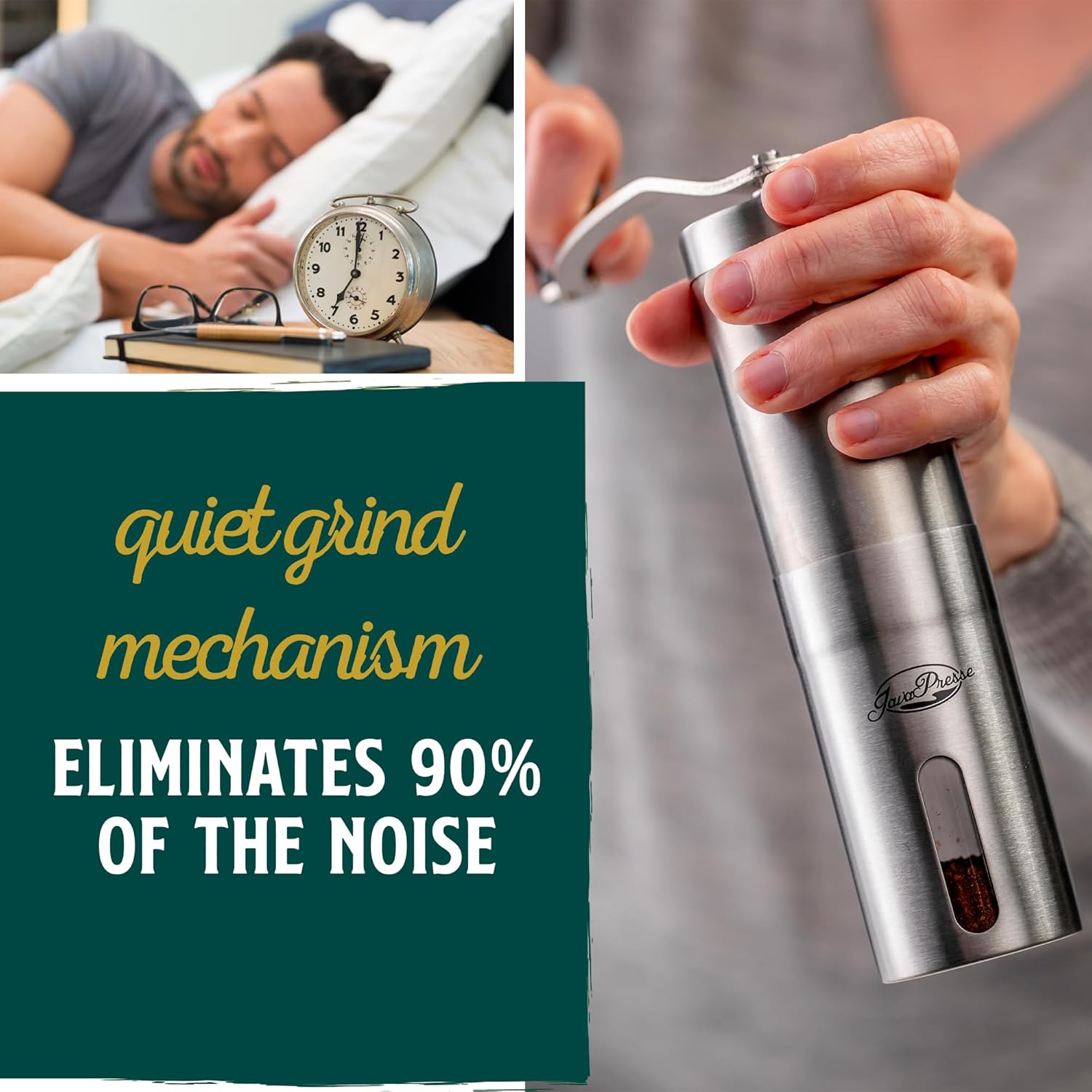 JavaPresse Manual Stainless Steel Coffee Grinder