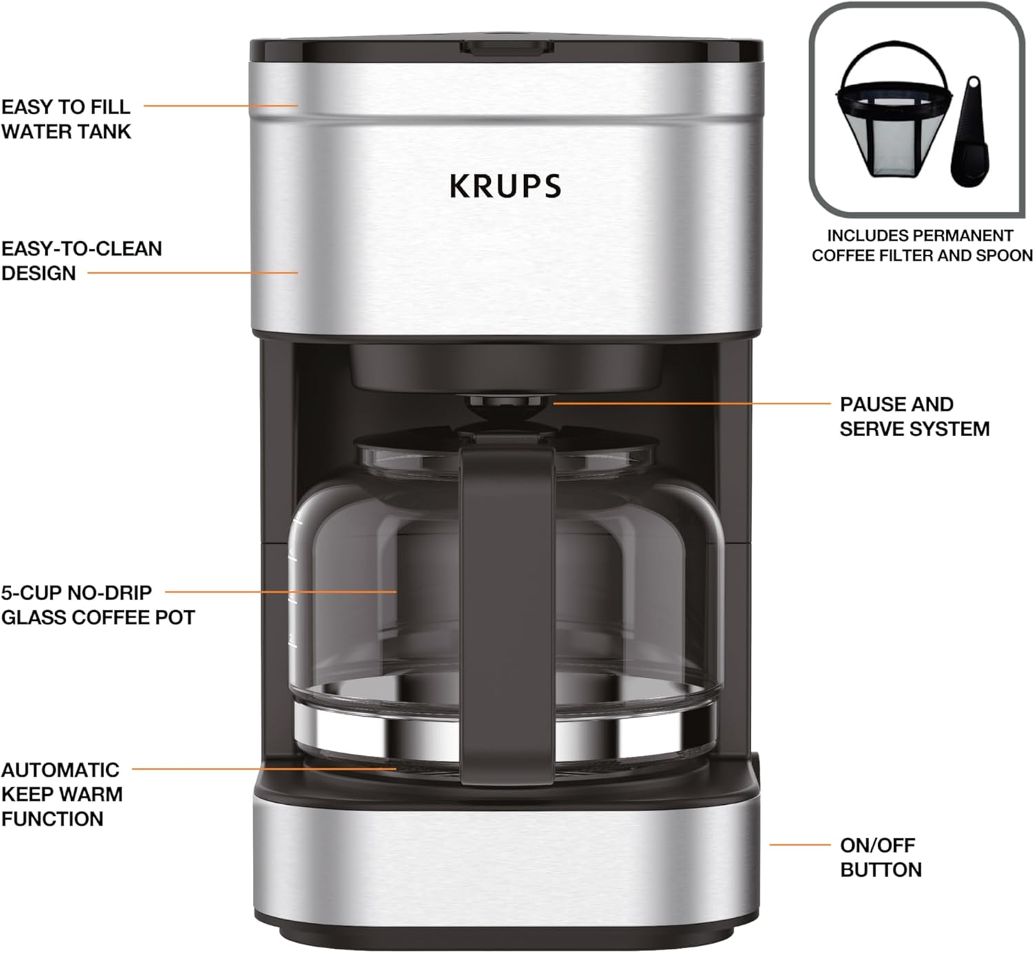 KRUPS Simply Brew Compact Filter Coffee Maker