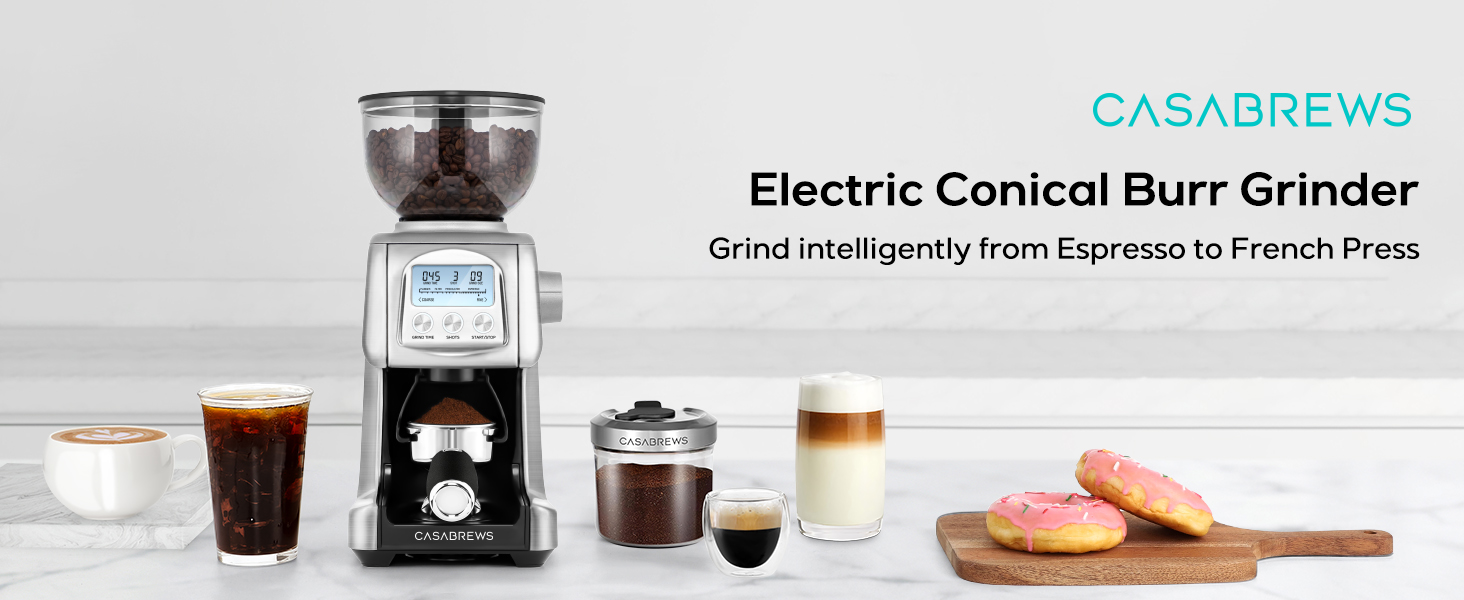 CASABREWS Tornado Electric Conical Burr Coffee Grinder
