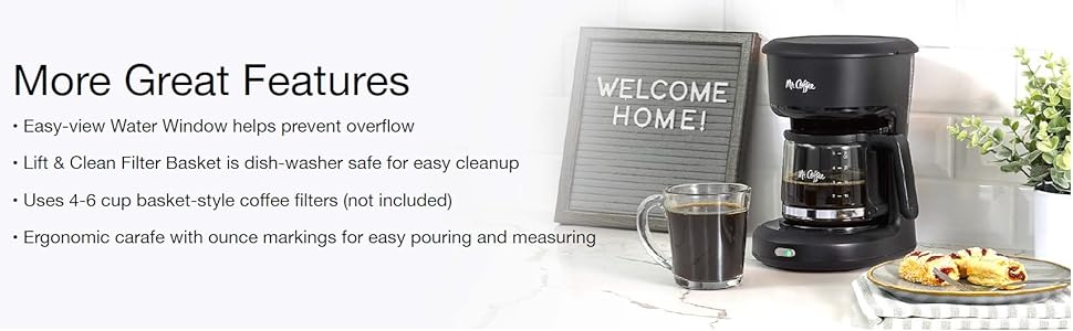 Mr. Coffee® 5-Cup Mini Brew Switch Coffee Maker