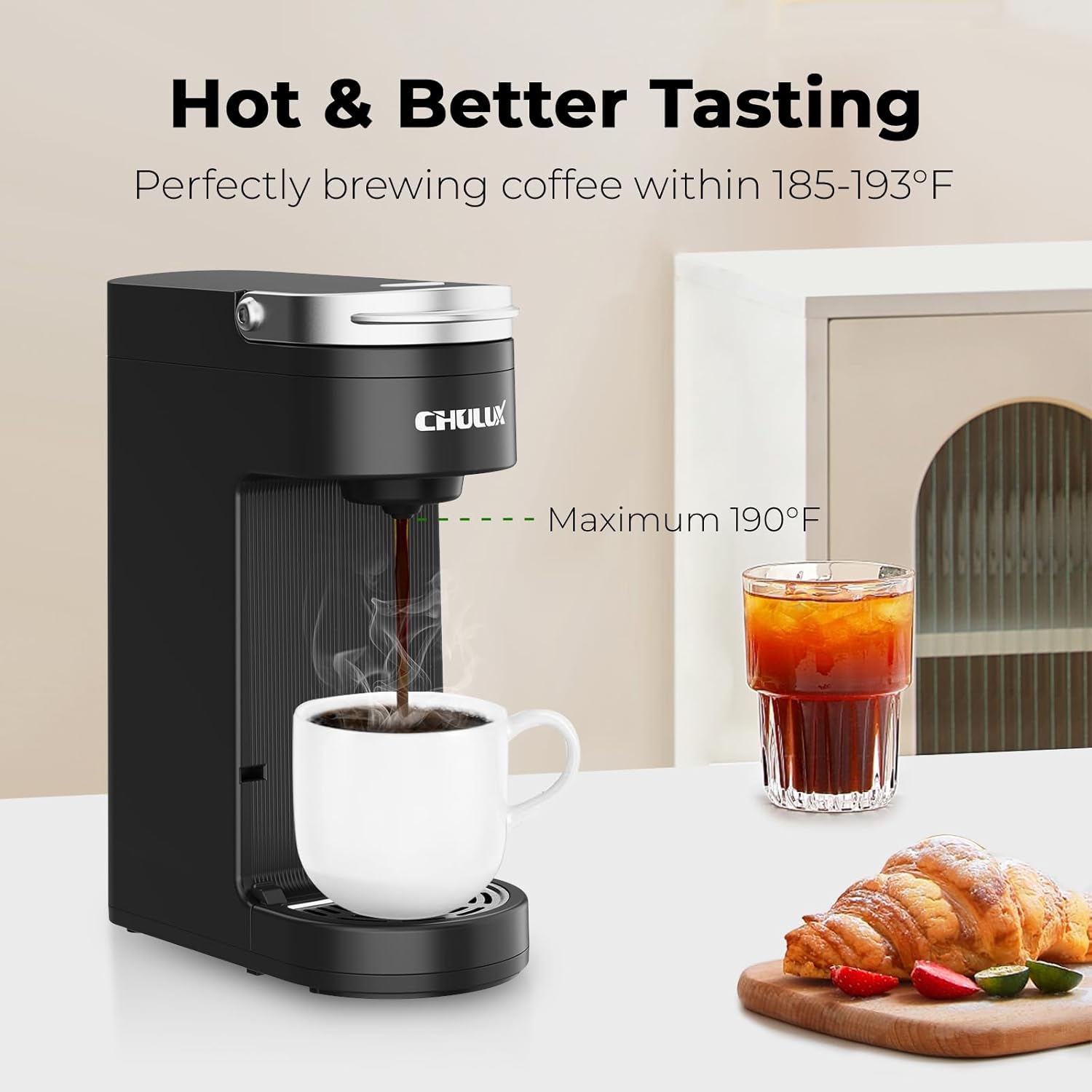 CHULUX Slim Single Serve Coffee Maker