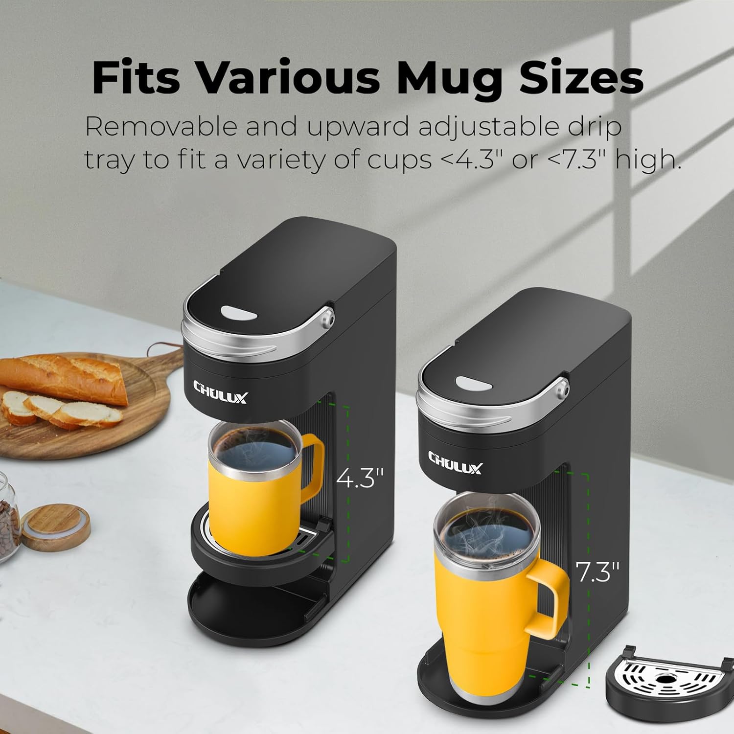 CHULUX Slim Single Serve Coffee Maker