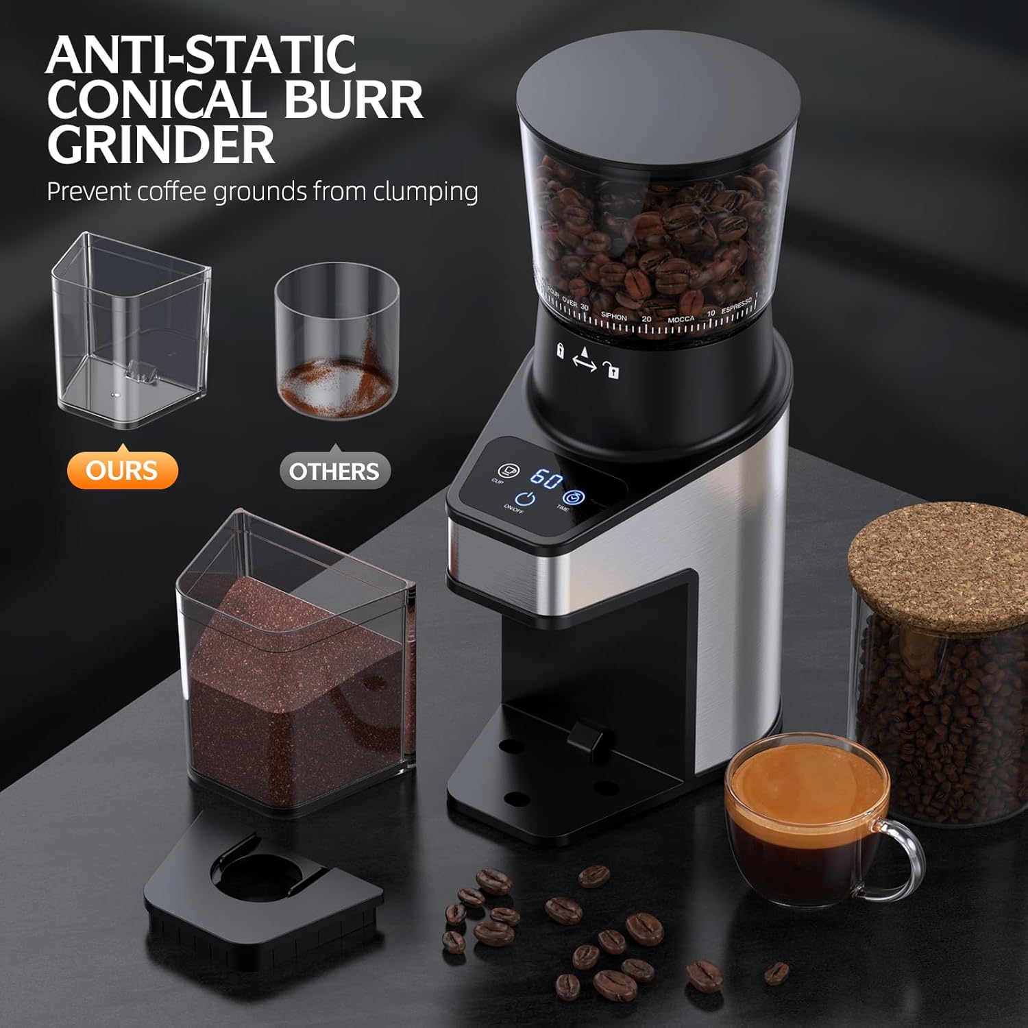 QJA Burr Coffee Grinder Electric - Image 4