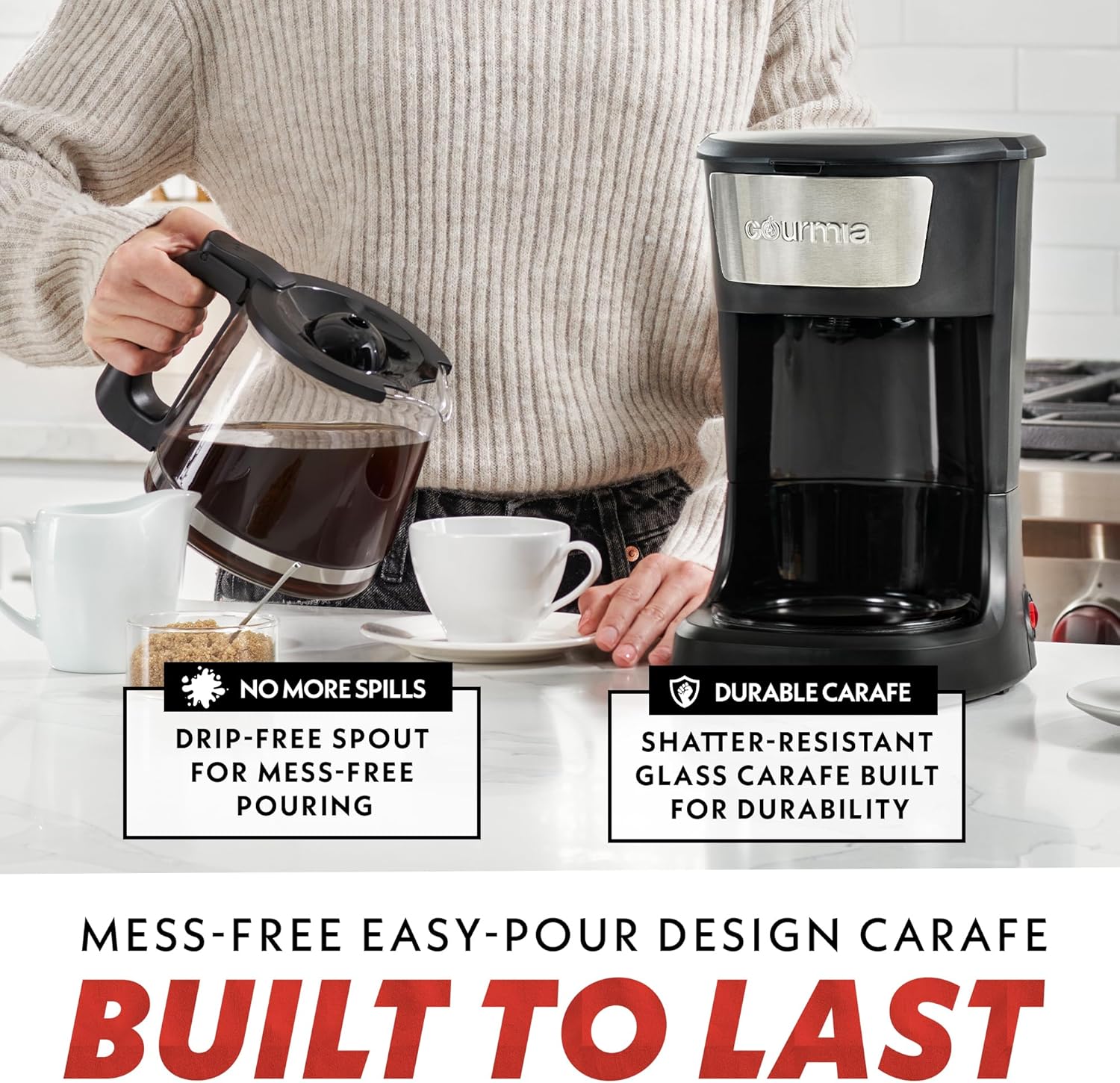 Gourmia GCM3282 12-Cup Drip Coffee Maker