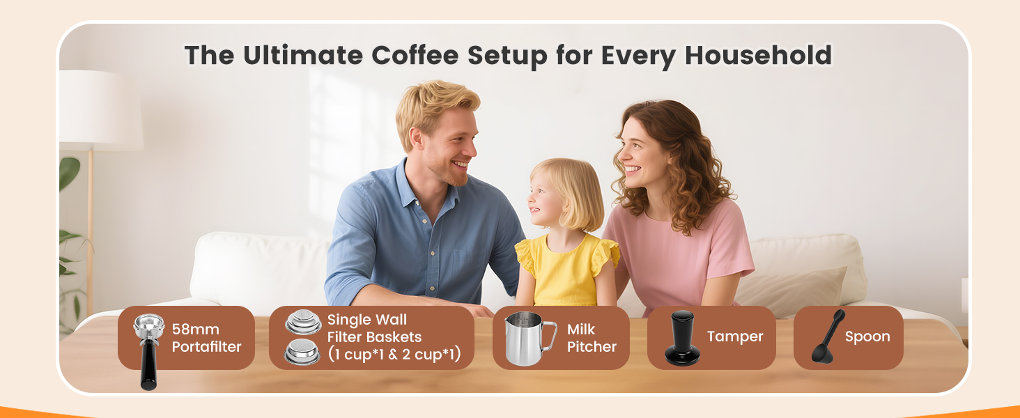 Gevi Espresso Machine with 58mm Professional Portafilter