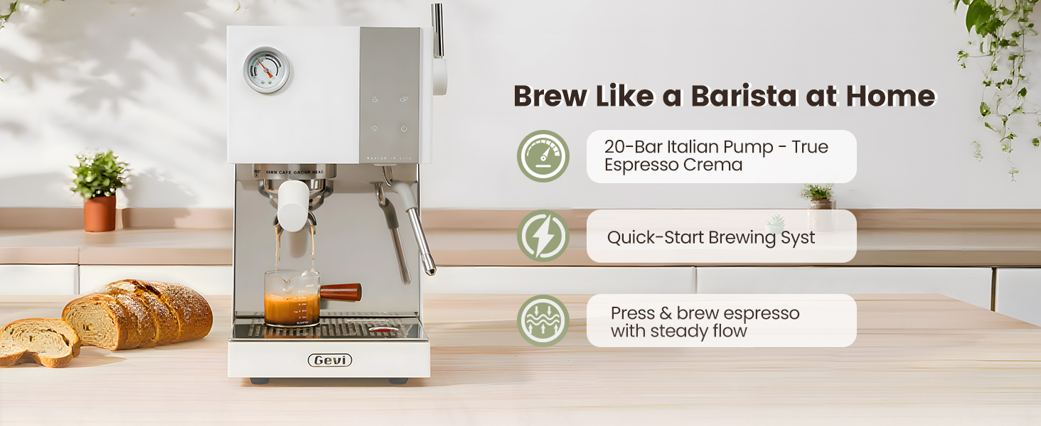 Gevi Commercial Espresso Machine 20 Bar with Smart OPV