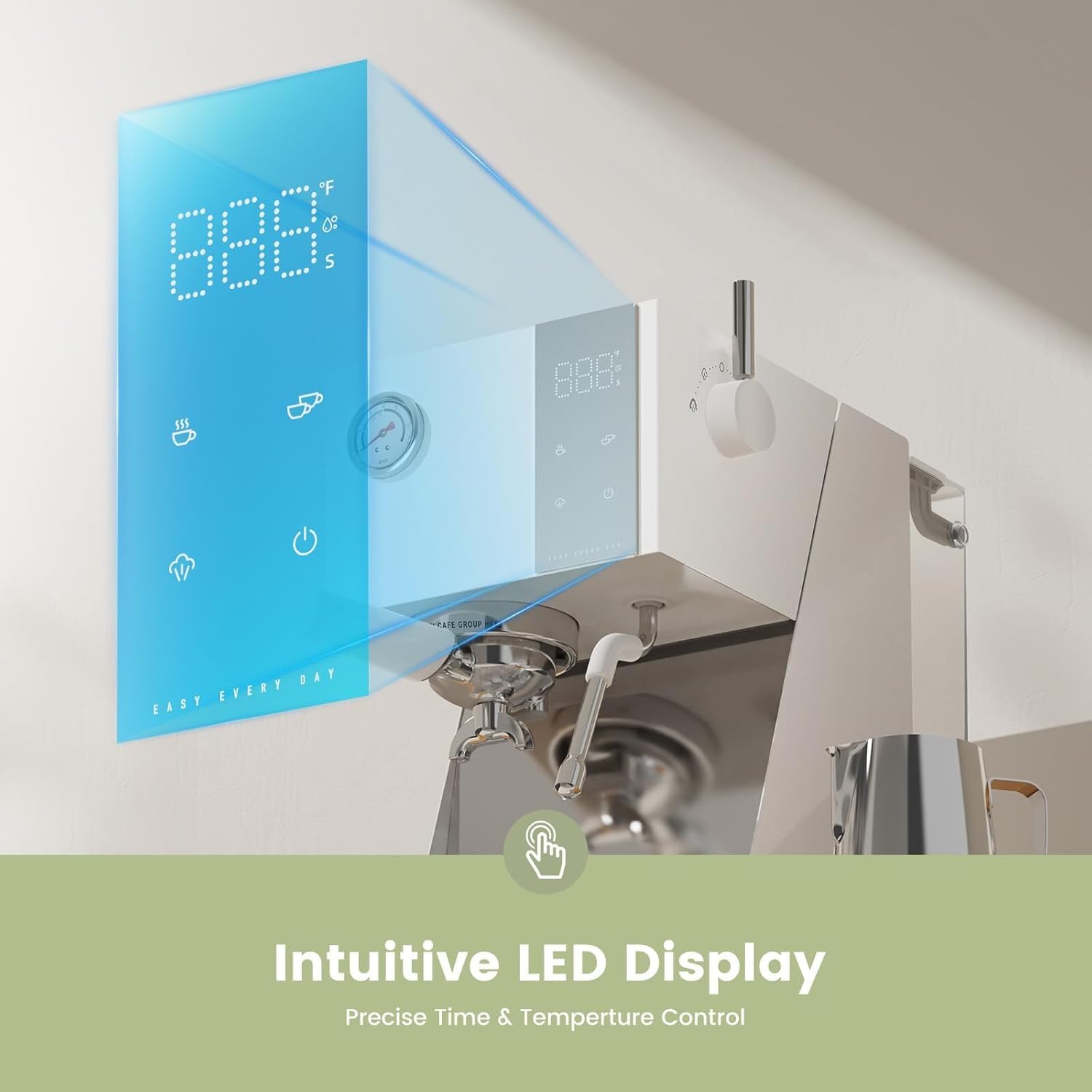 Gevi Commercial Espresso Machine 20 Bar with Smart OPV