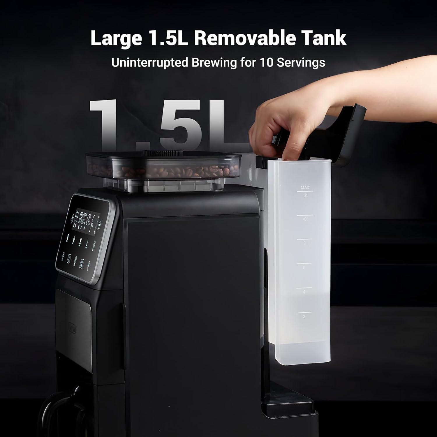 Gevi 10 Cup Drip Coffee Maker with Built-in Grinder - Image 7