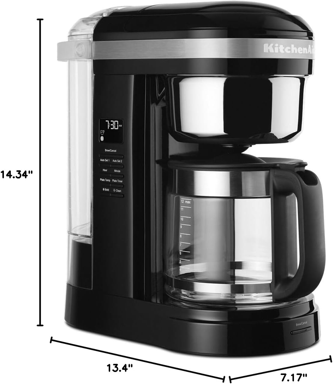 KitchenAid 12 Cup Drip Coffee Maker with Spiral Showerhead and Programmable Warming Plate