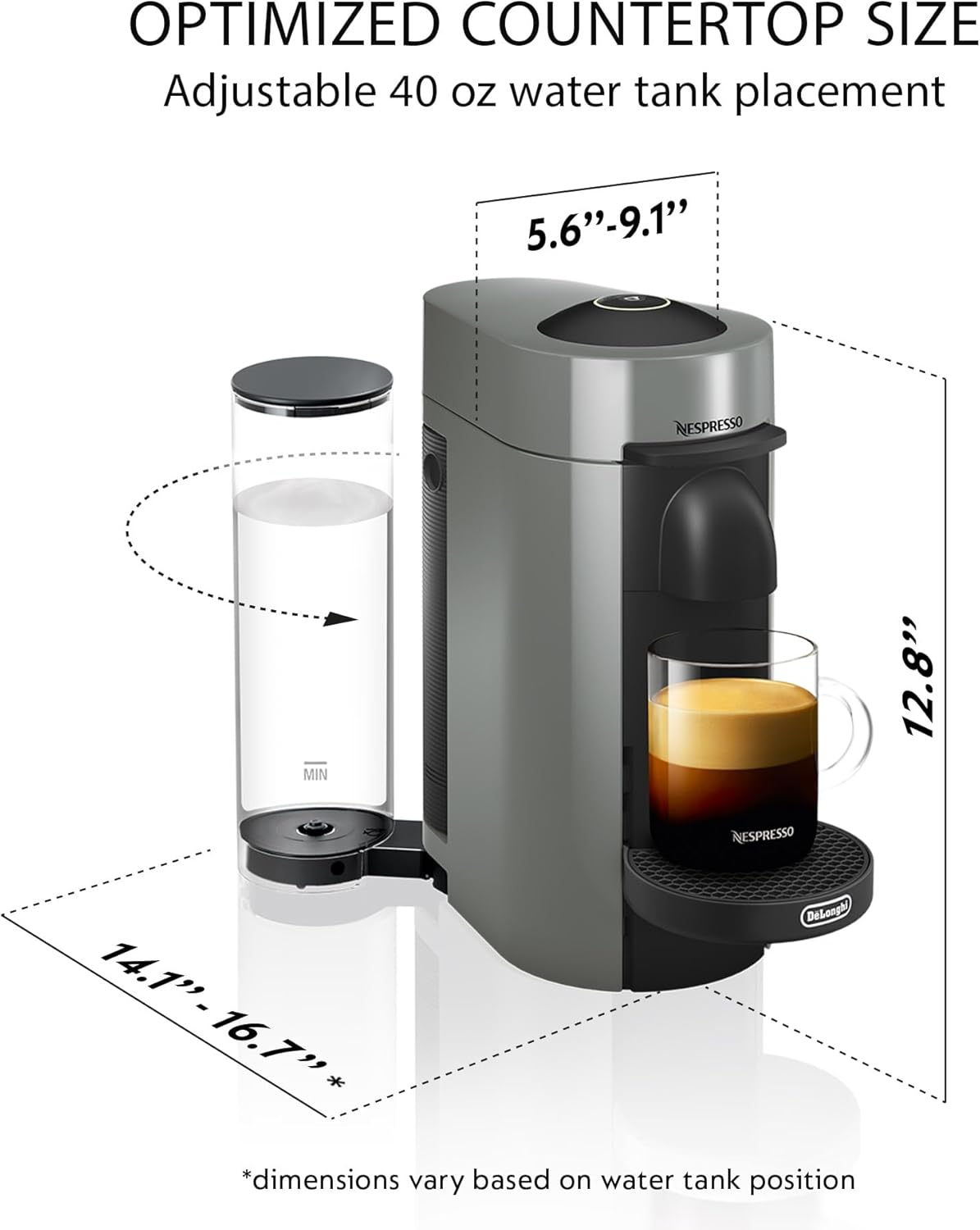 Nespresso Vertuo Plus Coffee and Espresso Maker by De'Longhi