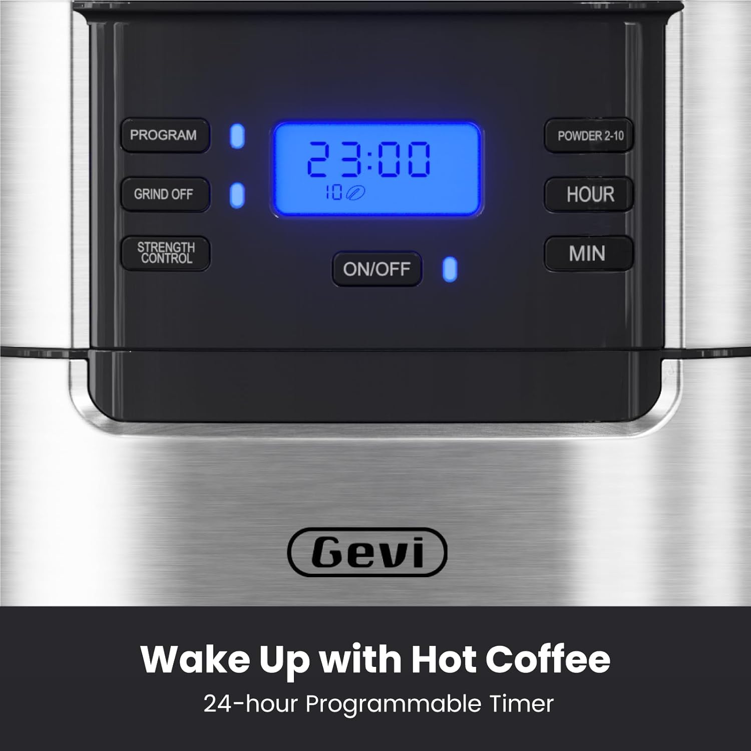 Gevi 10-Cup Coffee Maker with Built-in Burr Grinder