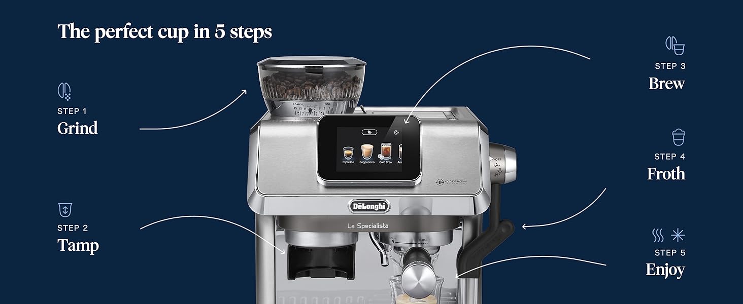 De'Longhi La Specialista Touch Espresso Machine with Grinder & Milk Frother