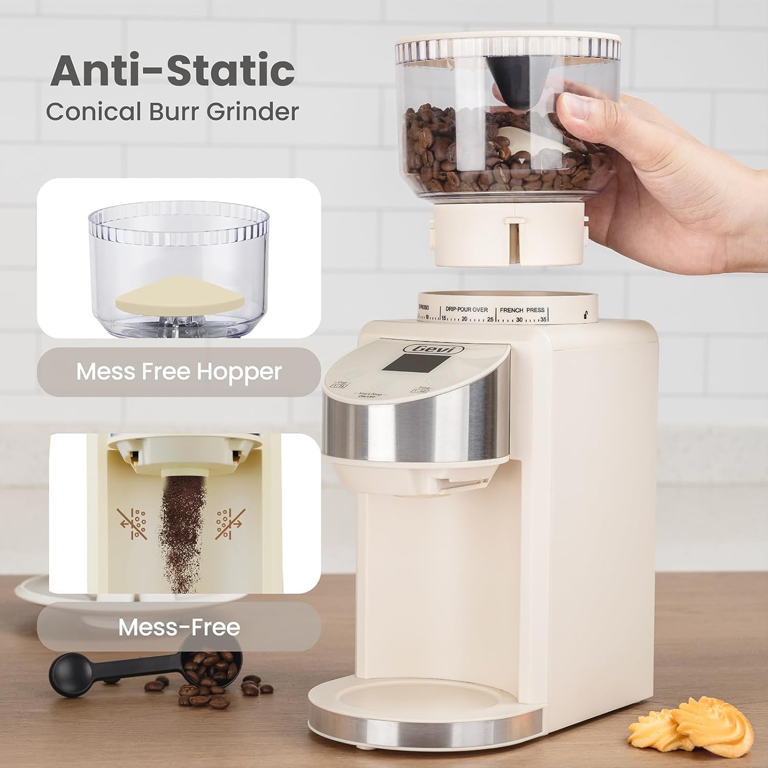 Gevi Electric Burr Coffee Grinder – 35 Settings for Espresso