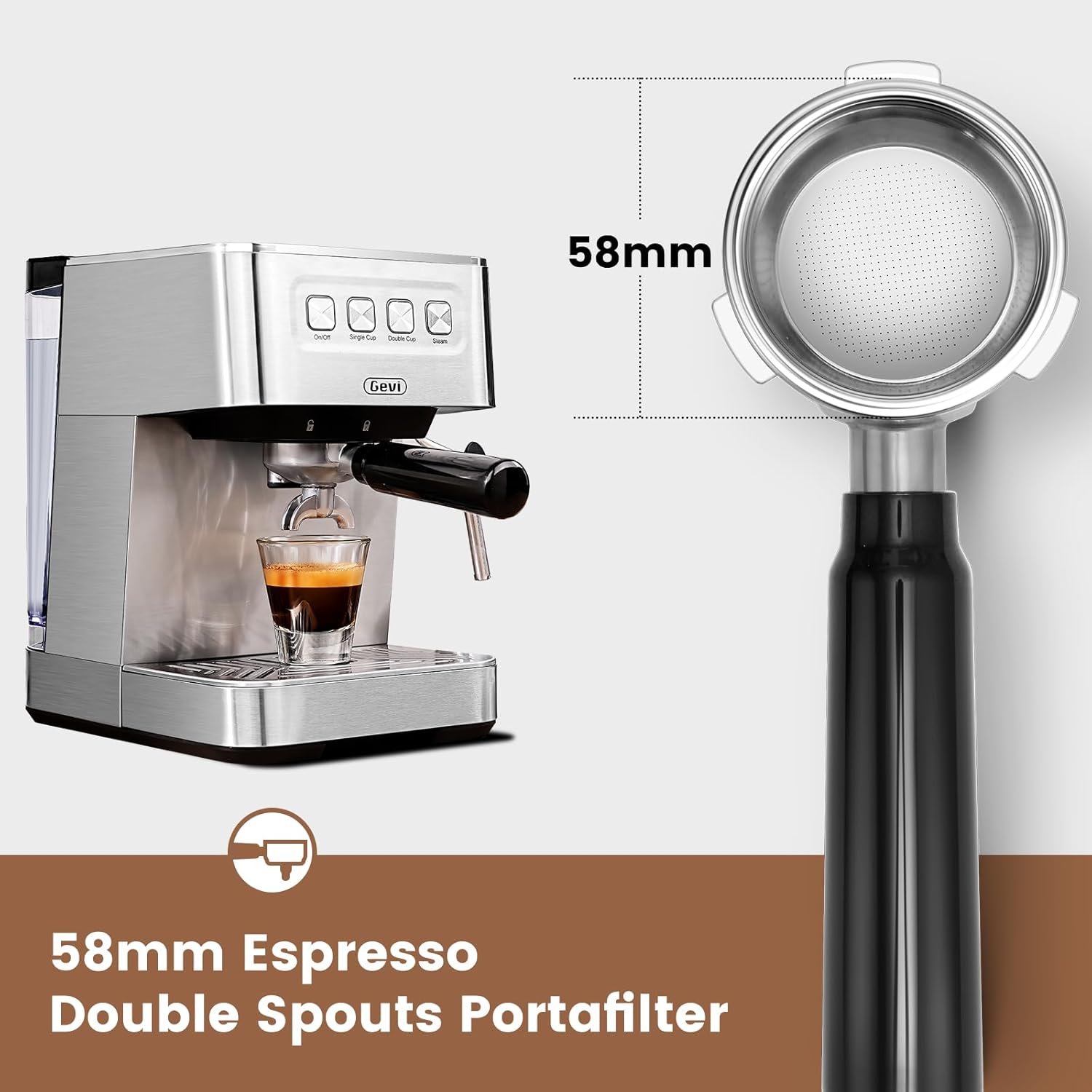 Gevi Espresso Machine with 58mm Professional Portafilter