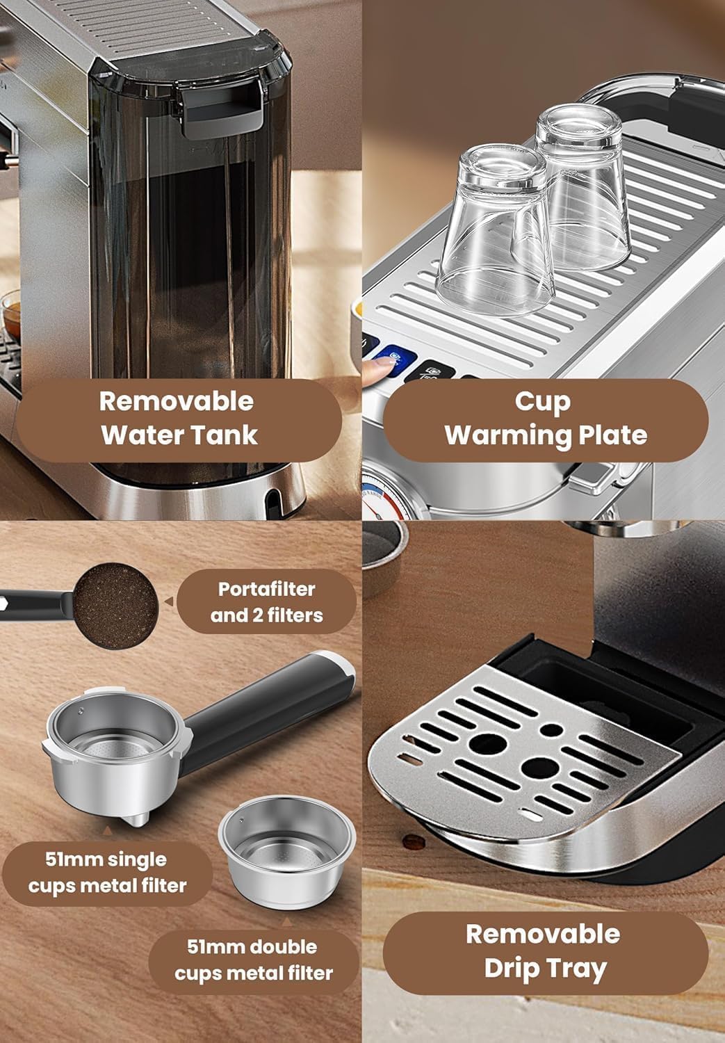 Gevi Commercial 20-Bar Professional Espresso Machine