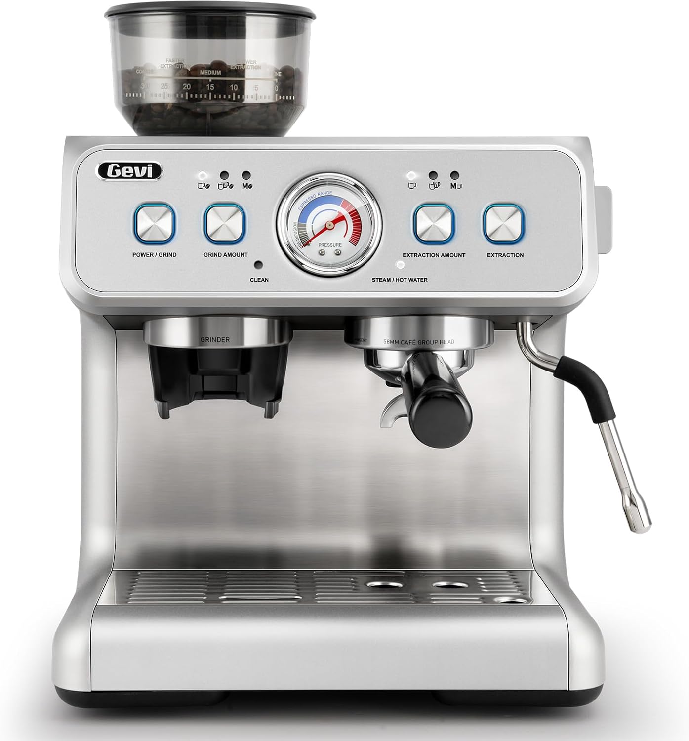 Gevi Dual Boiler Espresso Machine with Built-in Grinder