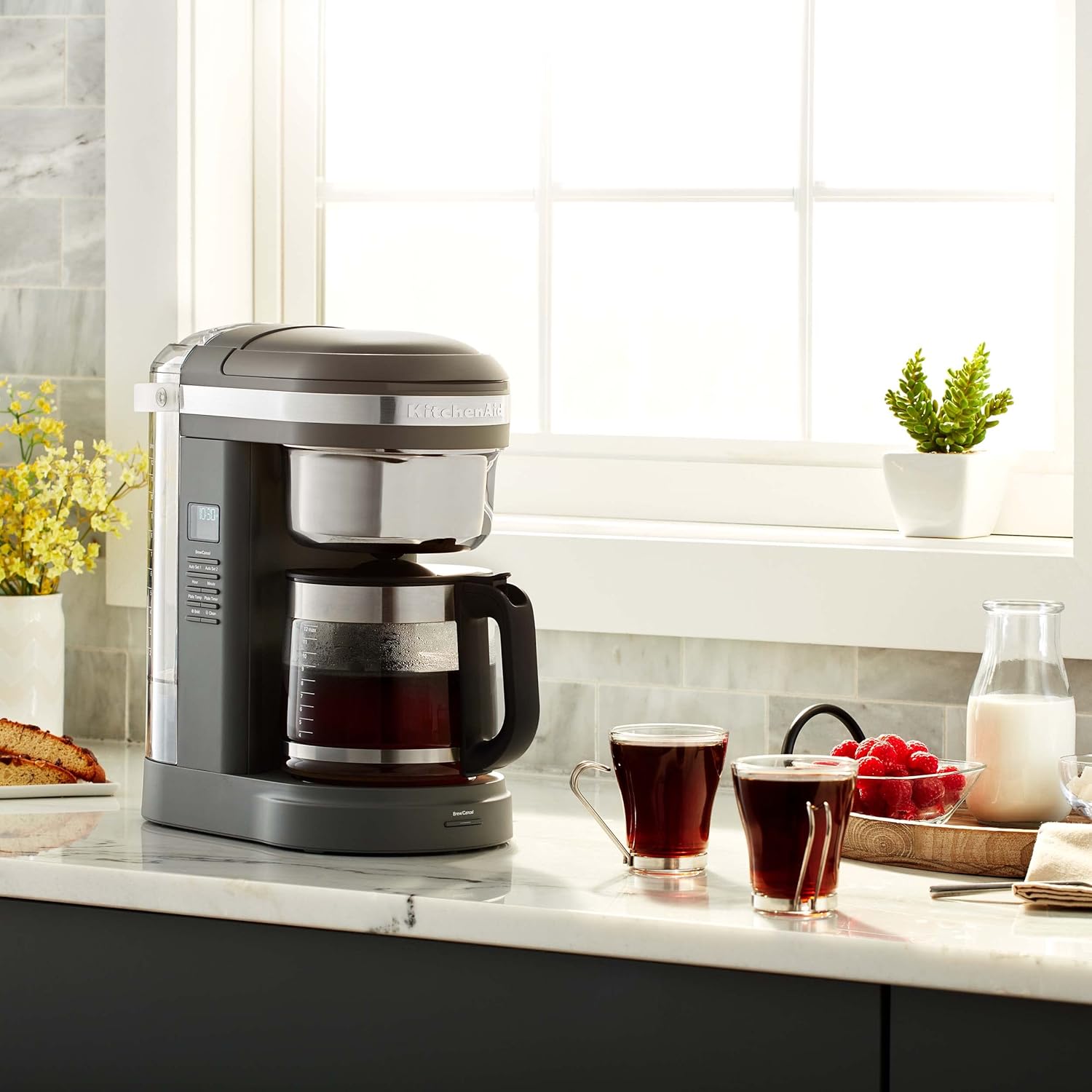 KitchenAid 12 Cup Drip Coffee Maker with Spiral Showerhead and Programmable Warming Plate