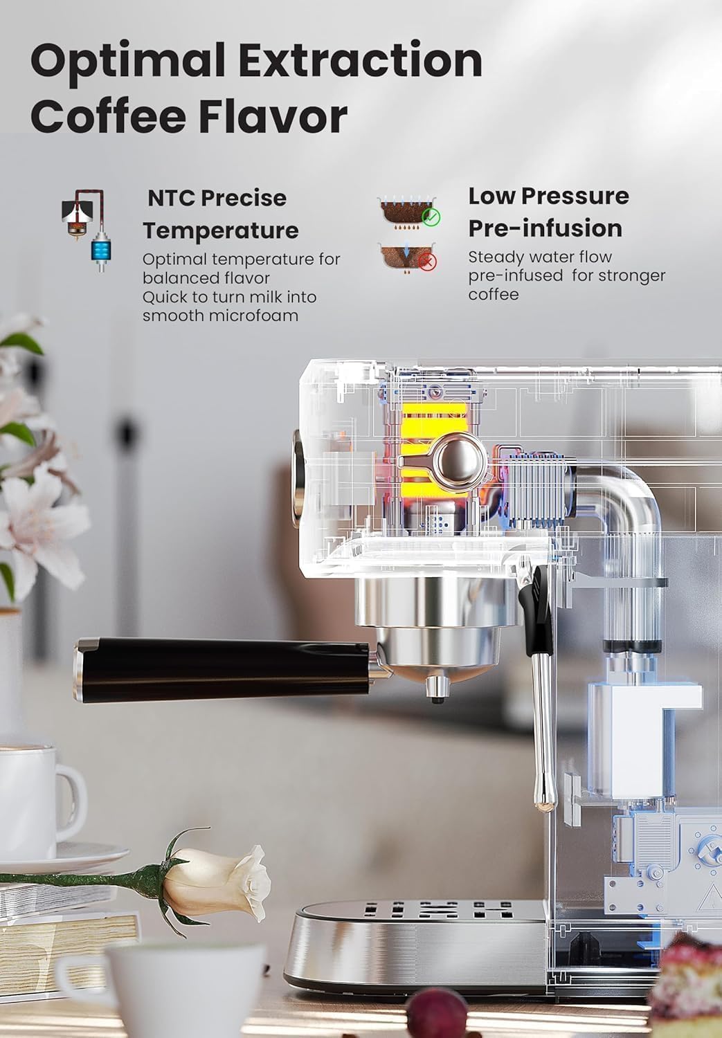 Gevi Commercial 20-Bar Professional Espresso Machine