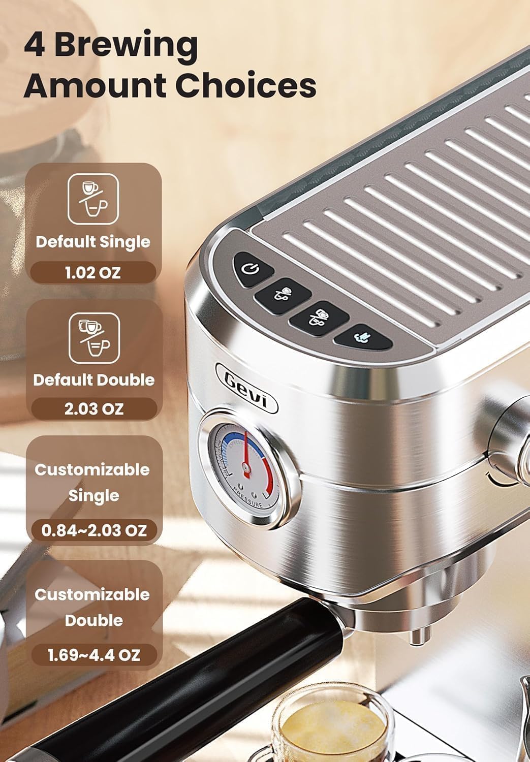 Gevi Commercial 20-Bar Professional Espresso Machine