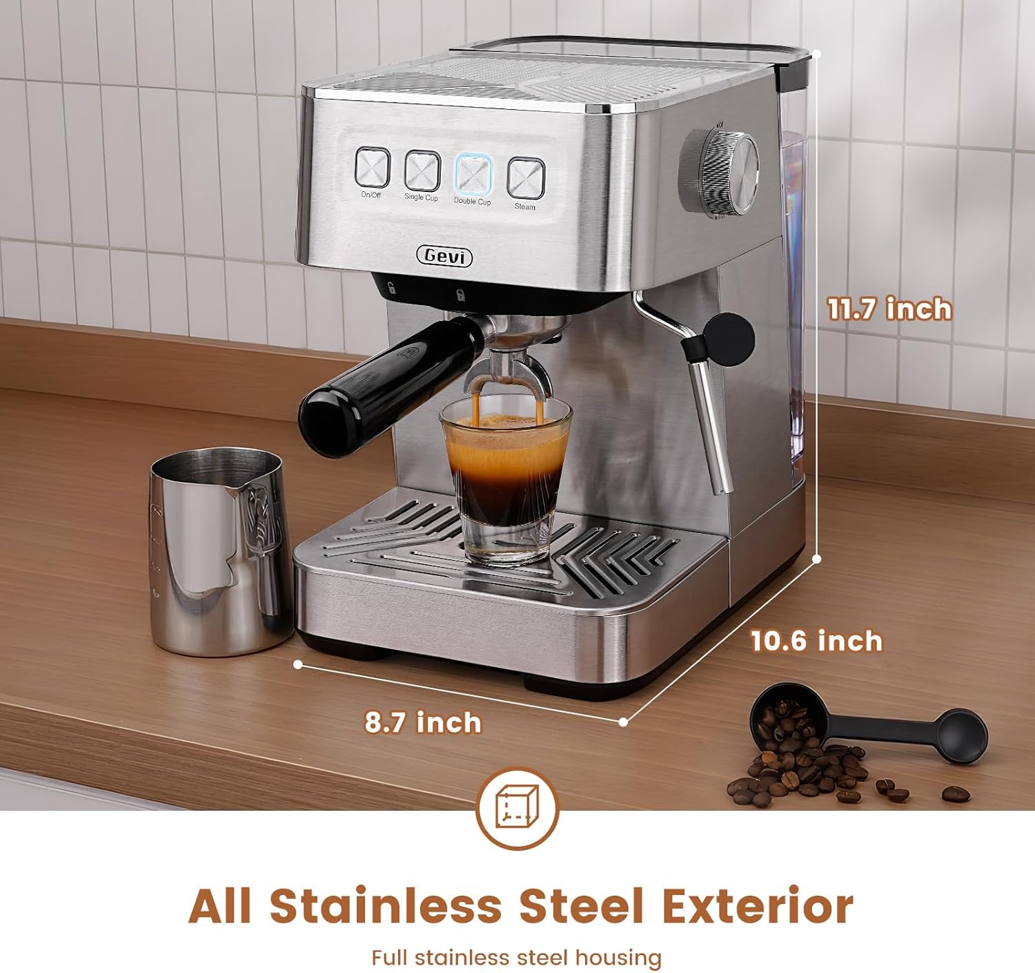 Gevi Espresso Machine with 58mm Professional Portafilter