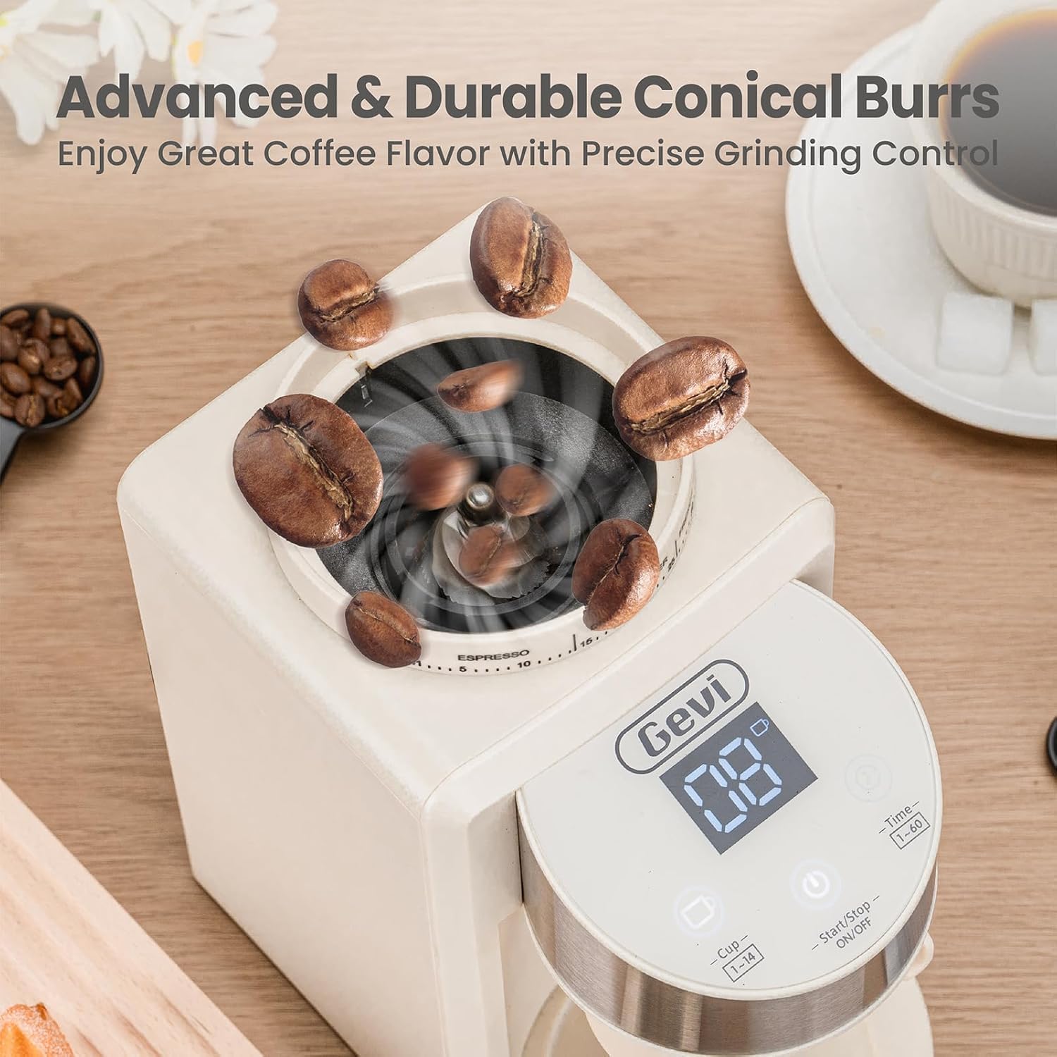 Gevi Electric Burr Coffee Grinder – 35 Settings for Espresso
