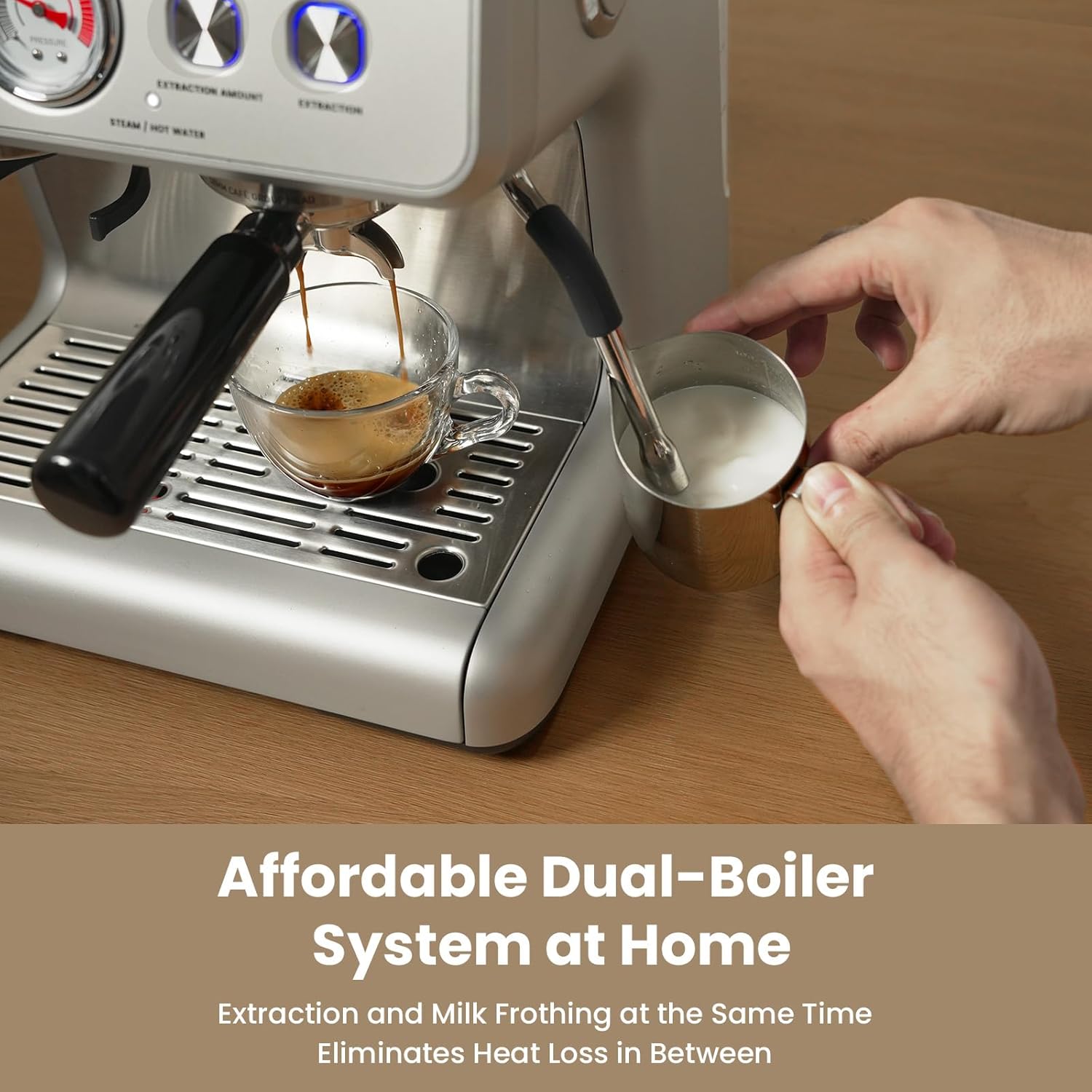 Gevi Dual Boiler Espresso Machine with Built-in Grinder