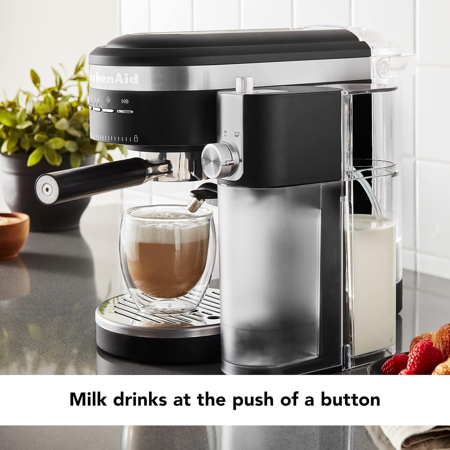 KitchenAid Semi-Automatic Espresso Machine with Automatic Milk Frother Attachment (Model KES6404)