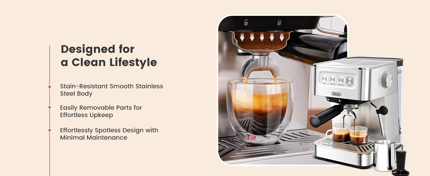 Gevi Espresso Machine with 58mm Professional Portafilter