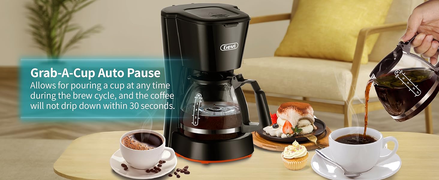 Gevi 5-Cup Compact Coffee Maker