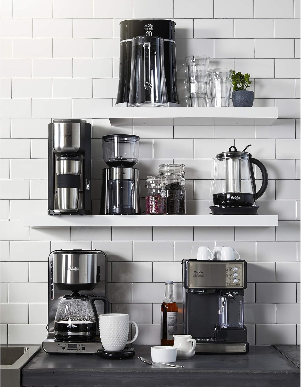 Mr. Coffee Automatic Burr Mill Coffee Grinder with 18 Custom Grinders Silver